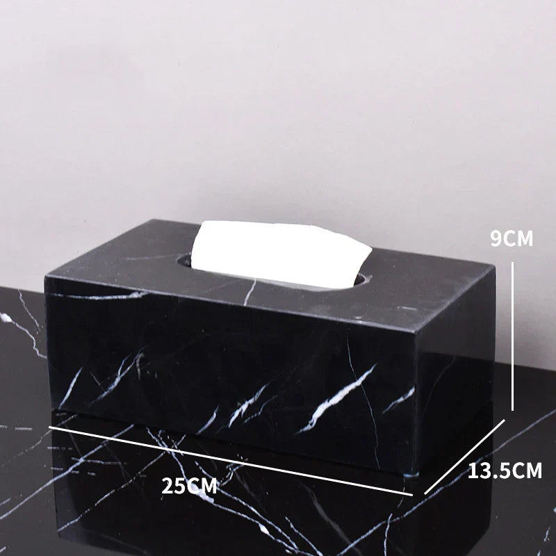 DecorBites™ Black Marquina Marble Bathroom Set cue.opti