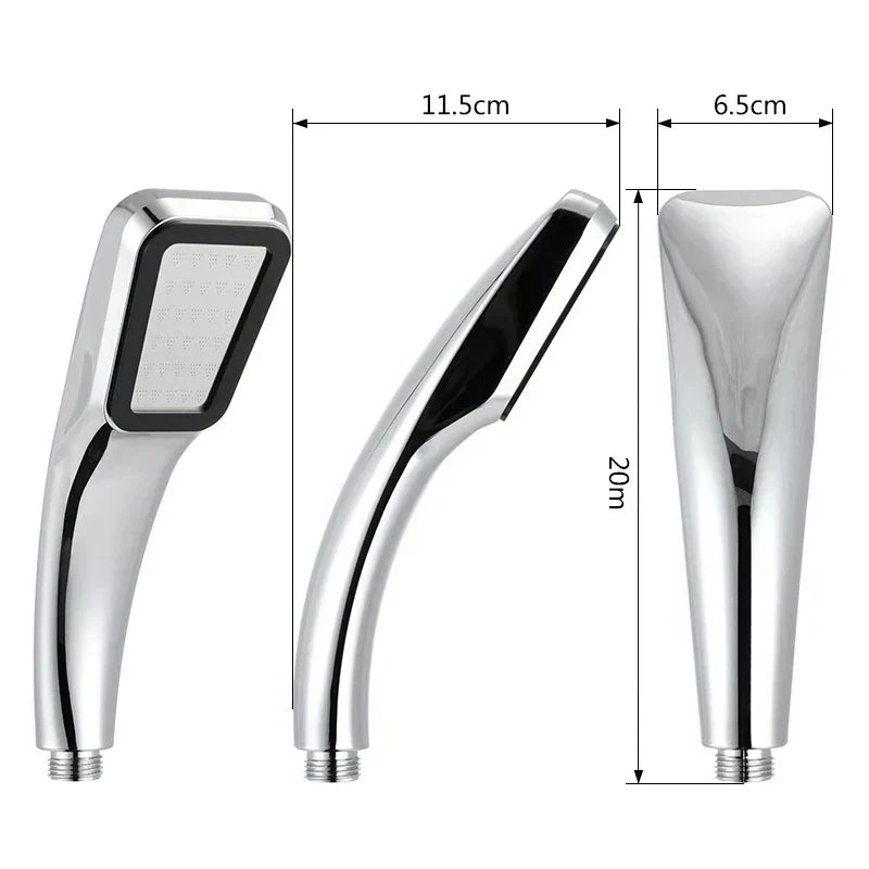 DecorBites™ 3 Color 300 Holes Rainfall Shower Head in Chrome Black White