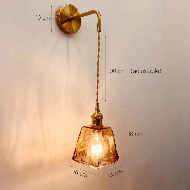 DecorBites™ Glass Adjustable LED Sconce Wall Light for Bedroom Home Decor