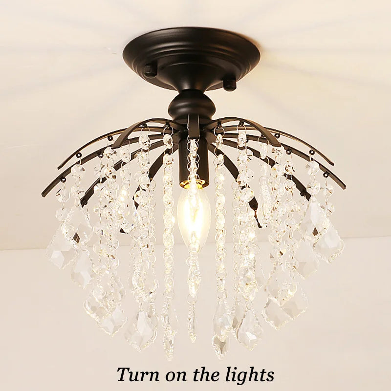 DecorBites™ Crystal Ceiling Light: Luxury Modern Chandelier for Home Living Spaces