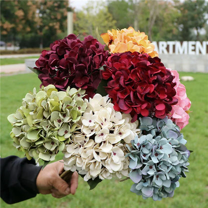 DecorBites™ Artificial Hydrangea Wedding Flowers Wall Home Decoration Indoor Bonsai Bouquet Background