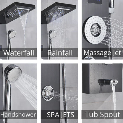 DecorBites™ LED Shower Panel Column Bathtub Mixer Tap with Temperature Screen Massage.
