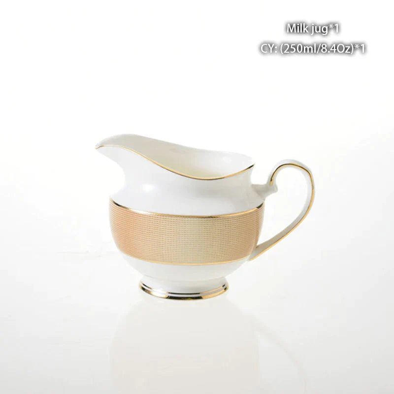 DecorBites™ Bone China Milk Jug: Elegant Ceramic Creamer for Tea, Coffee, Espresso