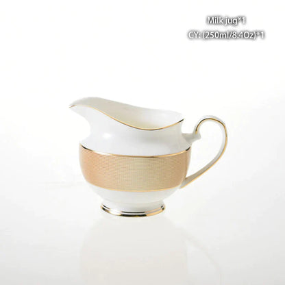 DecorBites™ Bone China Milk Jug: Elegant Ceramic Creamer for Tea, Coffee, Espresso