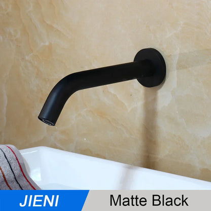 DecorBites™ Black Chrome Sensor Bathroom Sink Mixer Tap Faucet – Wall Mount Automatic Touch