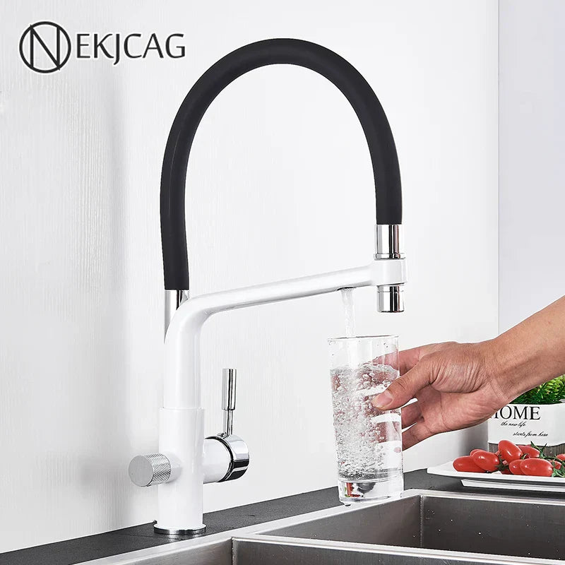 ™ Kitchen Faucet with Filtered Water, Dual Handle Hot Cold Mixer Taps