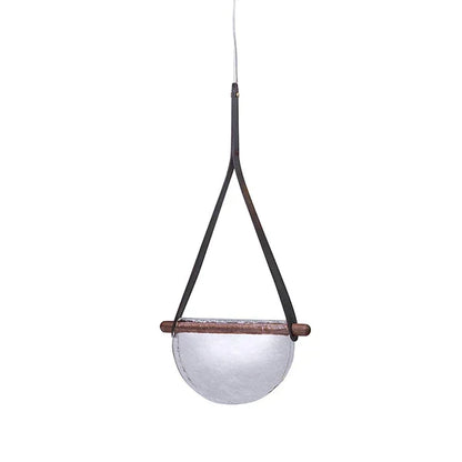 DecorBites™ Handmade Leather Glass Pendant Lamp for Room Restaurant Bedside - Modern Style