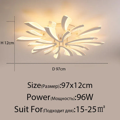 DecorBites™ LED Ceiling Chandelier Lights for Living Room Bedroom Dining Study White Black