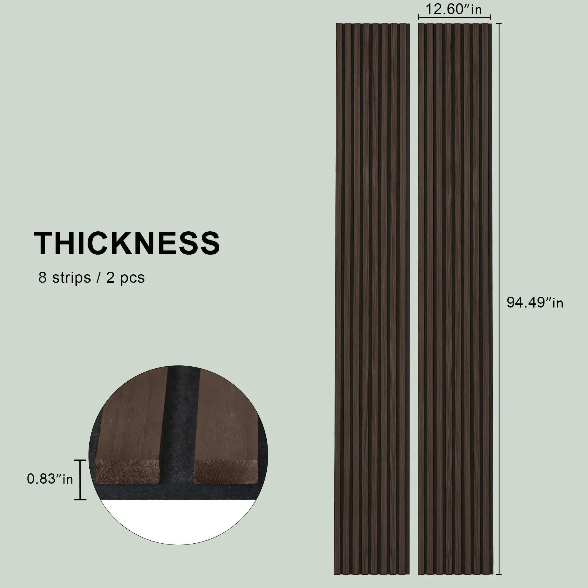 Hausvita Acoustic Solid Wood Slat Wall Panels ( 2 Panels Per Box ) -Wholesale