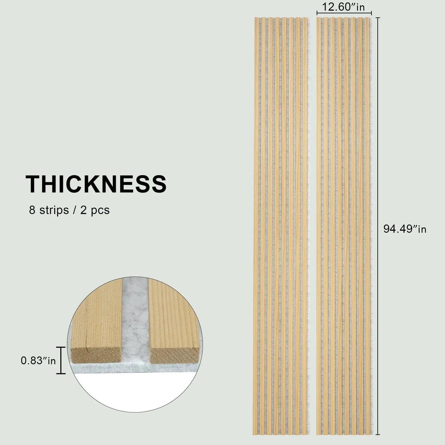 Hausvita Acoustic Solid Wood Slat Wall Panels ( 2 Panels Per Box )