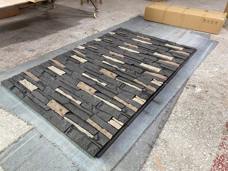 Hausvita Faux Stone Wall Siding Panel, PU Stone Veneer Exterior, 46.46" x 13"