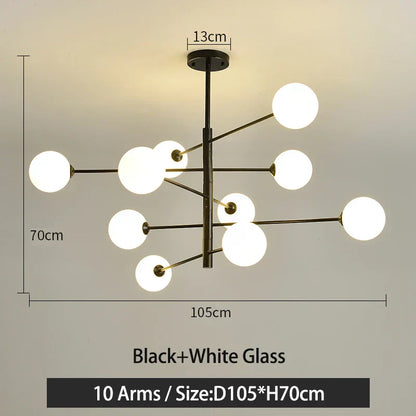 DecorBites™ Black/Gold G9 LED Chandelier for Living Room Bedroom Modern Pendant Lighting