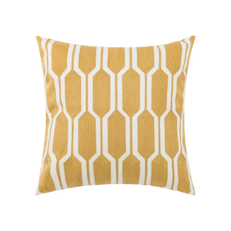 DecorBites™ Embroidered Daisy Floral Fish Pillow Cover 45x45cm/30x50cm Yellow Blue