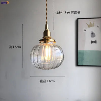 DecorBites™ Glass Ball Pendant Light: Nordic Modern LED Lamp for Bedroom and Bathroom