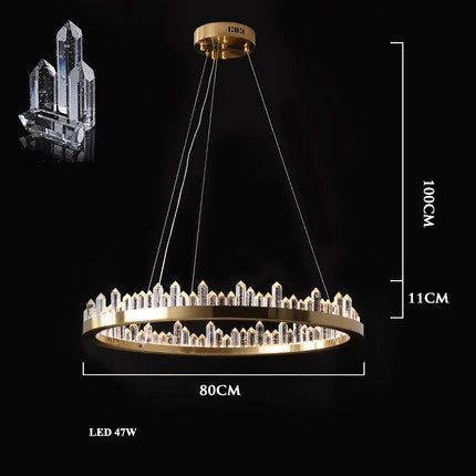 ™ Golden Crystal LED Chandelier for Modern Dining Room