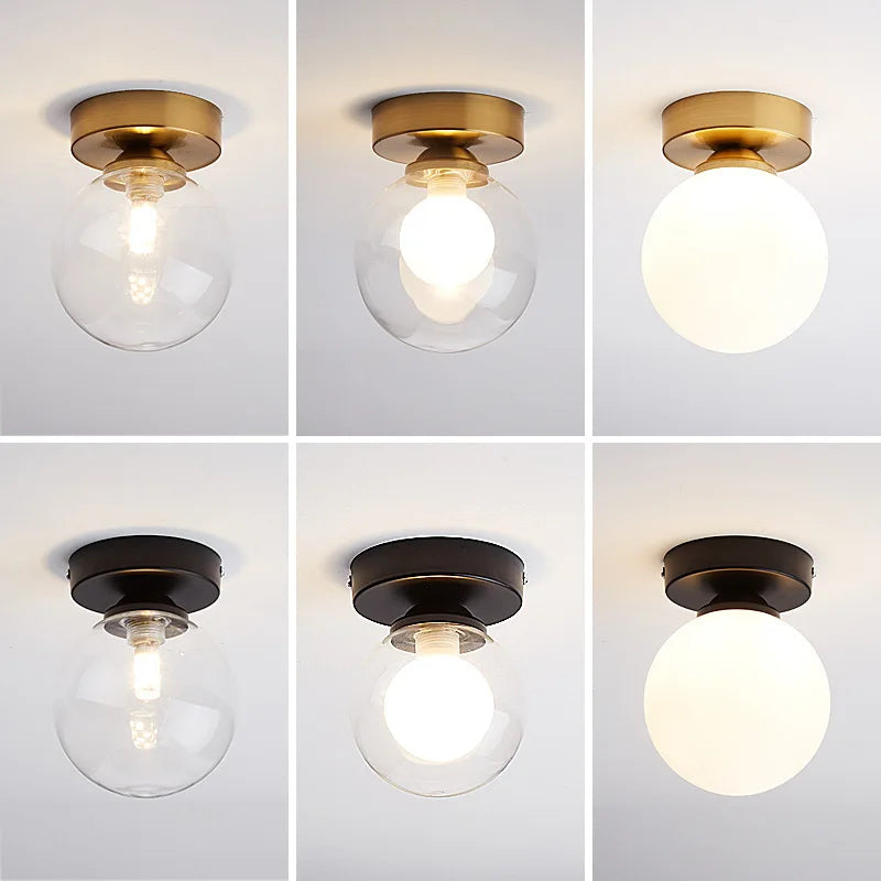 DecorBites™ Glass Ball Ceiling Light: Modern Nordic Style, Creative Round Lamp for Home Decor.