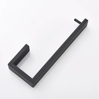 DecorBites™ Black Bathroom Hardware Set: Robe Hook, Towel Bar, Shelf, Tissue Holder, Toothbrush Organizer