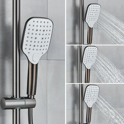 DecorBites™ Black Gray Wall Mounted Shower System Set with Bathtub Faucet
