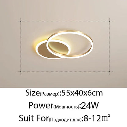 DecorBites™ LED Rings Ceiling Chandelier for Decorative Living Room, Dimmable Indoor Lamps