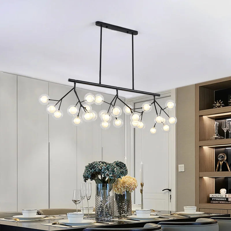 DecorBites™ LED Glass Ball Branch Chandelier | Modern Firefly Art Decor Lighting