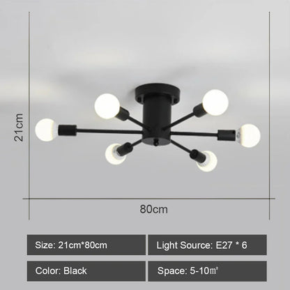 DecorBites™ LED Metal Chandeliers for Living Room - Stylish Ceiling Light for Home Decor