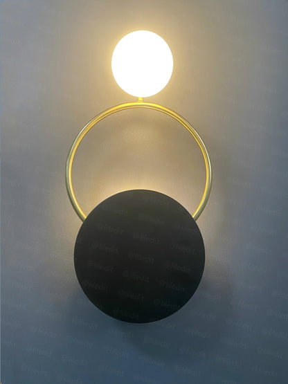 DecorBites™ Golden Ring Wall Sconce: Nordic Bedroom Lighting Fixture for Modern Living Room Decor