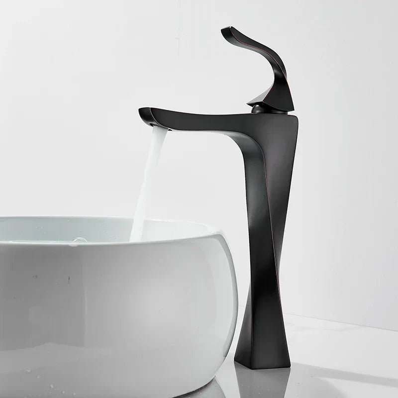 DecorBites™ Black Bronze Bathroom Basin Faucet, Single Lever Lavatory Sink Mixer Tap