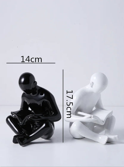 DecorBites™ Creative Ceramics Sculpture for Modern Desktop Bookcase Decor and Home Craft Decoration