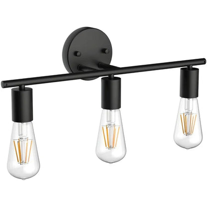 DecorBites™ Black Metal Wall Bathroom Mirror Lamp - Modern Indoor Bedroom Decor