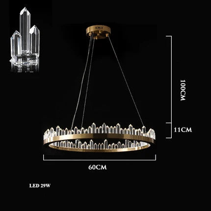 ™ Golden Crystal LED Chandelier for Modern Dining Room