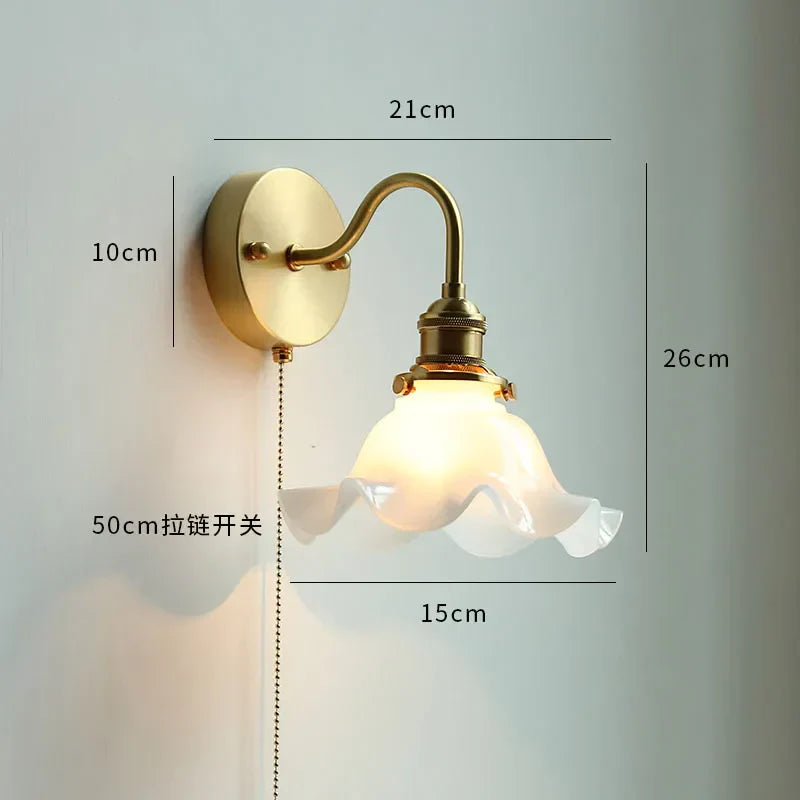 DecorBites™ LED Petal Wall Sconce Modern Nordic Style Pull Chain Switch Stair Mirror Light