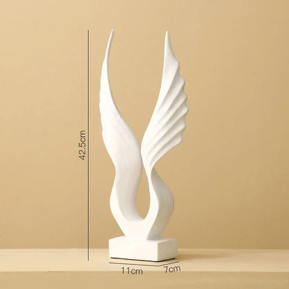 DecorBites™ Angel Wings Sculpture: Nordic Modern Abstract Resin Home Decor Artware