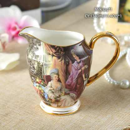 DecorBites™ Bone China Milk Jug: Elegant Ceramic Creamer for Tea, Coffee, Espresso