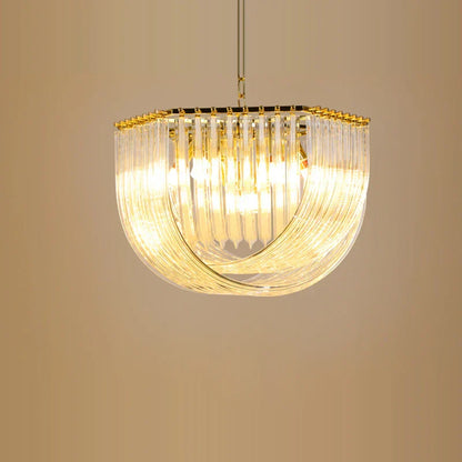 DecorBites™ LED Glass Chandelier Hanging Lamps for Foyer - Modern Stainless Steel Design