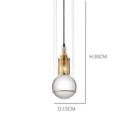 DecorBites™ Crystal Ball LED Pendant Light for Dining Room Living Bedroom Bedside