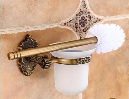DecorBites™ Antique Bronze Carved Aluminum Bathroom Accessories Set: Towel Rack, Paper Holder, Hooks