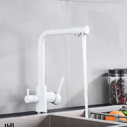 DecorBites™ Black Kitchen Faucet with Rotatable Water Purification Feature
