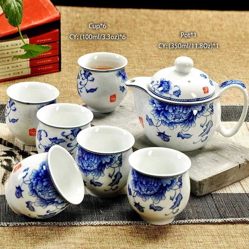 DecorBites™ Ceramic Kung Fu Teapot with Dragon Design 350ml - Handmade Porcelain Tea Pot