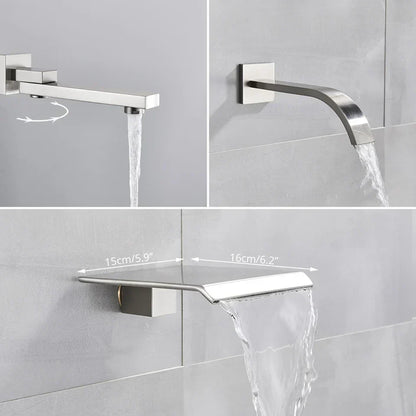 DecorBites™ Brushed Nickel Shower System with Rain Shower Head for Wall Mounted Bathroom