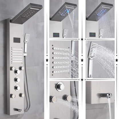 DecorBites™ LED Shower Panel Column Bathtub Mixer Tap with Temperature Screen Massage.