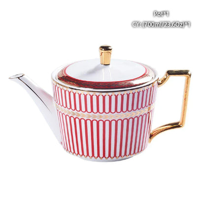 DecorBites™ Bone China Tea Pot: Elegant European Porcelain Coffee Pot for Tea Lovers.