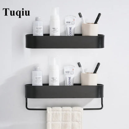 DecorBites™ Aluminum Bathroom Shelf with Towel Bar for Bath/Shower Organization
