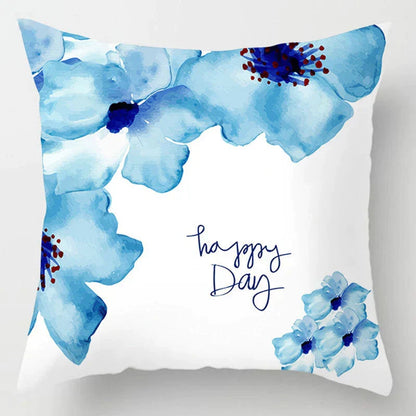 DecorBites™ Blue Geometric Marble Stripe Line Pillowcases for Car Sofa Decor