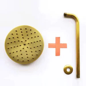 DecorBites™ 8" Copper Round OverHead Rain Shower Head in Antique Brass Finish