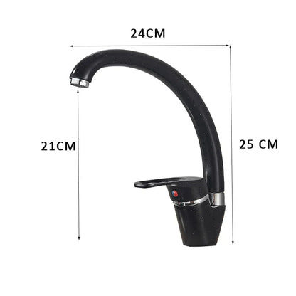 DecorBites™ Black Single Handle Kitchen Faucet - Hot and Cold Water Mixer