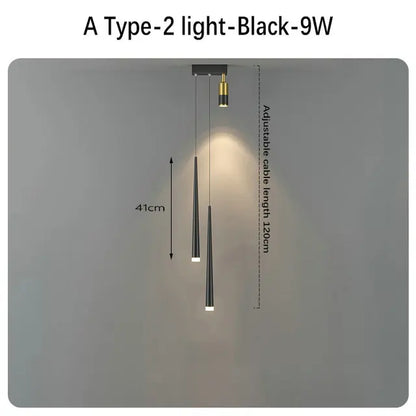 DecorBites™ Black Gold Hanging Pendant Lamp: Modern Luxury Bedroom & Living Room Lighting