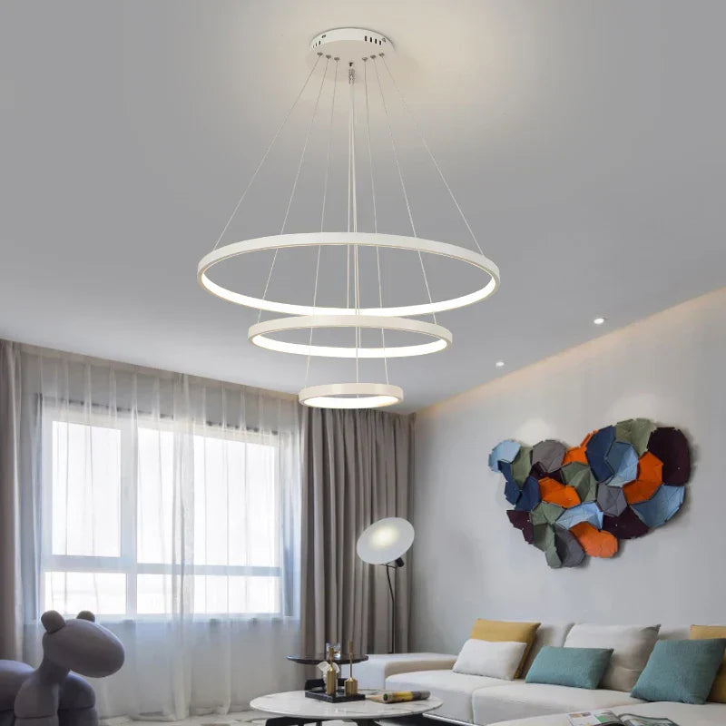 ™ LED Ceiling Chandelier Round Pendant Light for Modern Home Interior Lighting