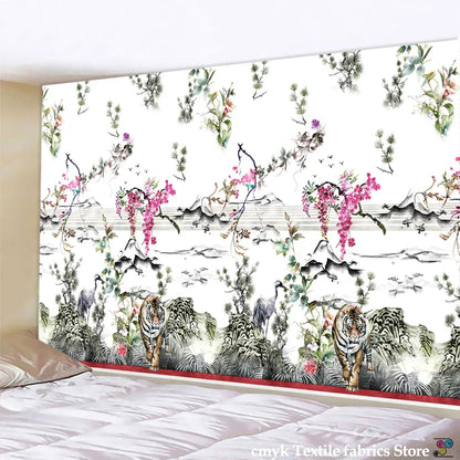 DecorBites™ Chinese Dragon Castle Totem Tapestry Wall Hanging Beach Mat Tapis Decor