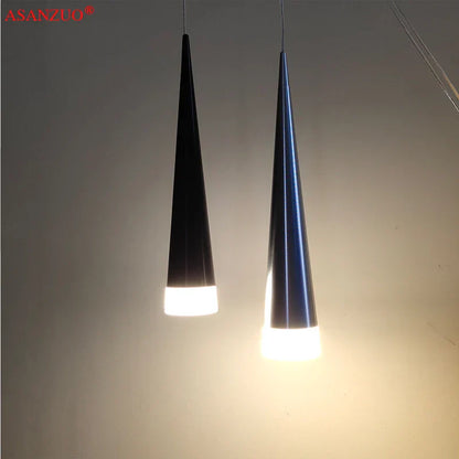 DecorBites™ 5W LED Pendant Light - Silver/Black Aluminum Tube Fixture for Kitchen Island