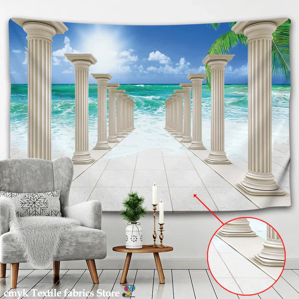 DecorBites™ Ancient Architecture Tapestry Wall Hanging Home Decor Cloth